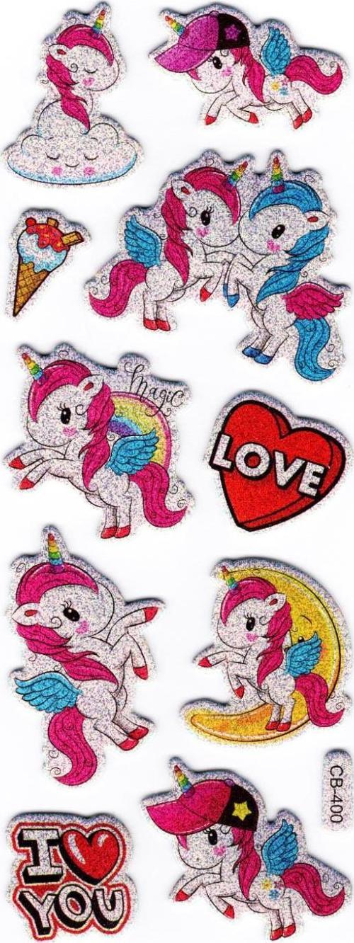 Sticker Kabartmalı Stiker Defter, Planlayıcı Etiket Unicorn Dondurma (cb400) 16x7 cm