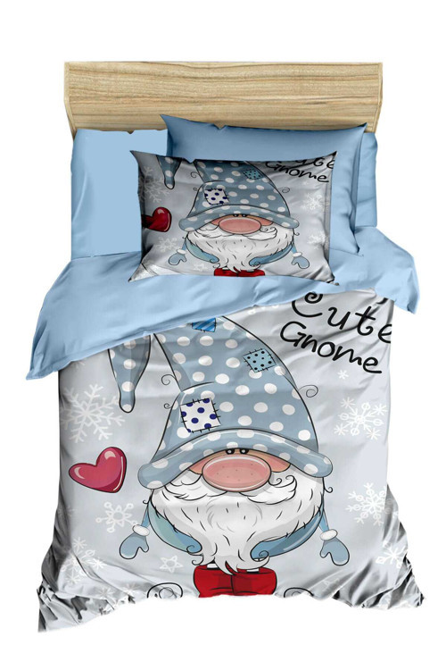 Dijital Baskılı 3D Pamuklu Yenidoğan Bebek Nevresim Takımı Cute Gnome