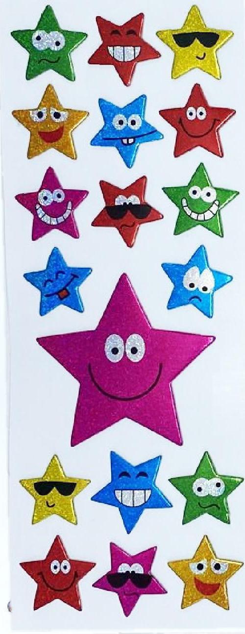 Sticker Kabartmalı Stiker Defter, Planlayıcı Etiket Yıldız Emoji (cb261) 16x7 cm