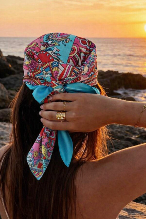 Nil Dragon Pink&Mint Fular Eşarp