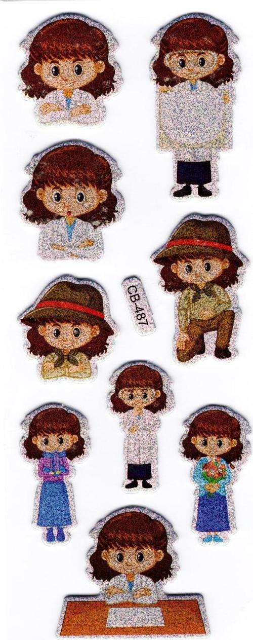 Sticker Kabartmalı Stiker Defter, Planlayıcı izci kız (cb487) 16x7 cm