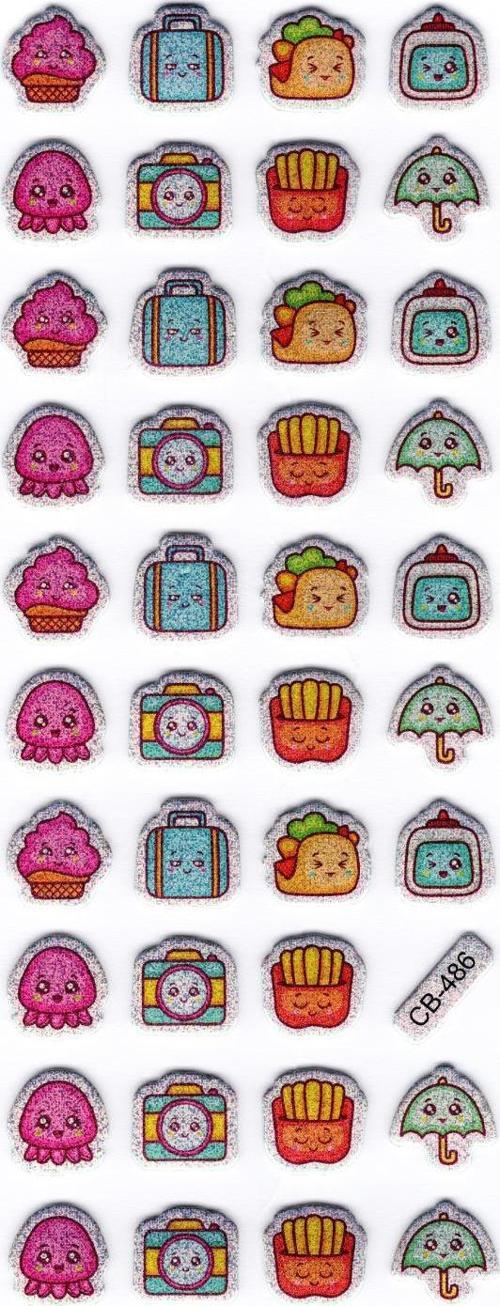 Sticker Kabartmalı Stiker Defter, Planlayıcı Kamera Valiz Şemsiye (cb486) 16x7 cm