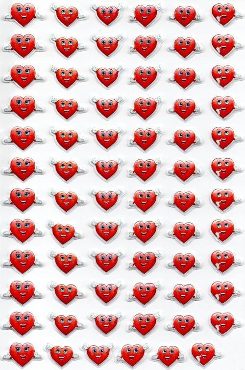 Sticker Kabartmalı A4 Boyutunda Stiker Defter, Planlayıcı Etiket, -(lim095) -Emoji Kalp