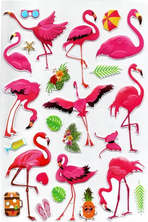Sticker Kabartmalı A4 boyutunda Stiker Defter, planlayıcı etiket, -(Lim209) - Flamingo