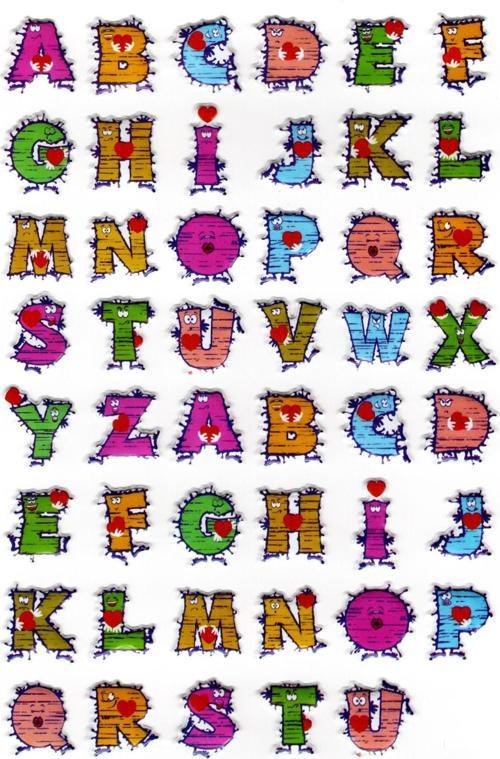 Sticker Kabartmalı A4 Boyutunda Stiker Defter, Planlayıcı Etiket, -(lim219) - Grafiti harfler