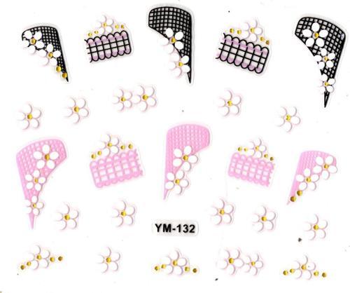 Tırnak Sticker, Tırnak Süsleme, Nail Art (ym-132) - 6X5 cm - Desenli Çiçek