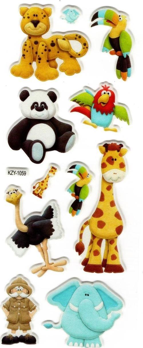 Sticker Kabartmalı Stiker Defter, Planlayıcı (kzy1059) 16x7 cm - Orman Hayvanları