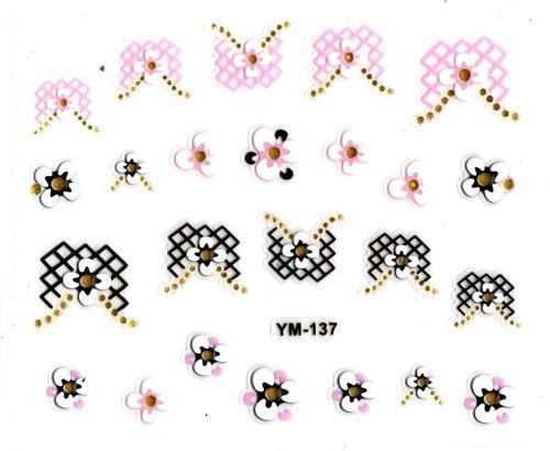 Tırnak Sticker, Tırnak Süsleme, Nail Art (ym-137) - 6X5 cm - Renkli Çiçekli