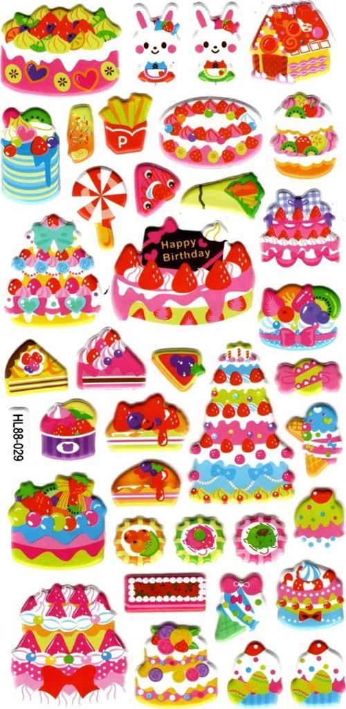 Sticker Kabartmalı Stiker Defter, Planlayıcı Etiket (HL88-029) - 17X9 cm - Sevimli Pasta Kawaii