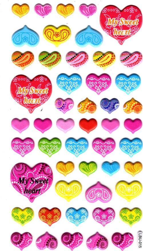 Sticker Kabartmalı Stiker Defter, Planlayıcı Etiket (lbu-015) - 17X9 cm - Kalp