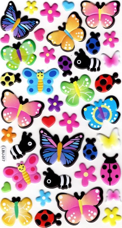 Sticker Kabartmalı Stiker Defter, Planlayıcı Etiket (lbu-017) - 17X9 cm - Kelebek