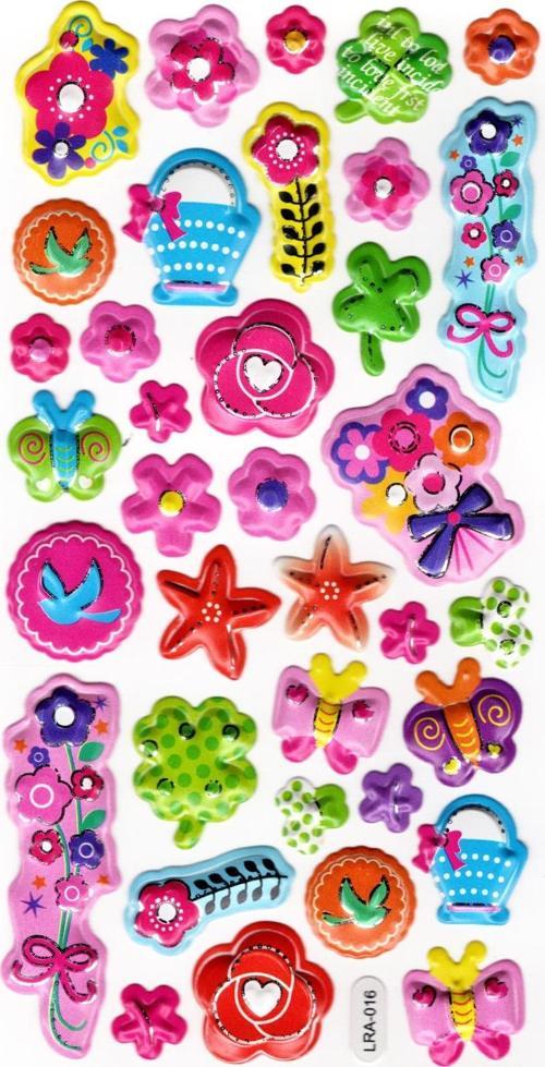 Sticker Kabartmalı Stiker Defter, Planlayıcı Etiket (limlra-016) - 17X9 cm - Çiçek