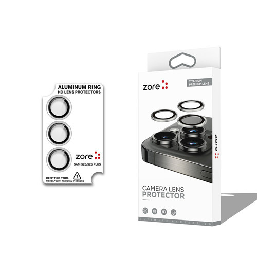 Galaxy S26 MKST CL-12 Premium Safir Parmak İzi Bırakmayan Anti-Reflective Kamera Lens Koruyucu - Gri