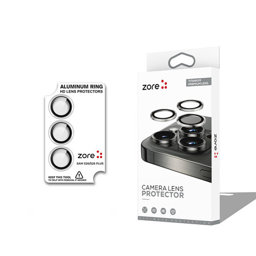 Galaxy S26 MKST CL-12 Premium Safir Parmak İzi Bırakmayan Anti-Reflective Kamera Lens Koruyucu - Gümüş