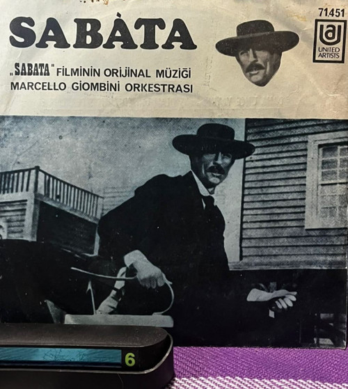 Sabata Film Müziği - Marcello Giombini Orkestrası - United Artists 1971 Türkiye Baskı 45Lik