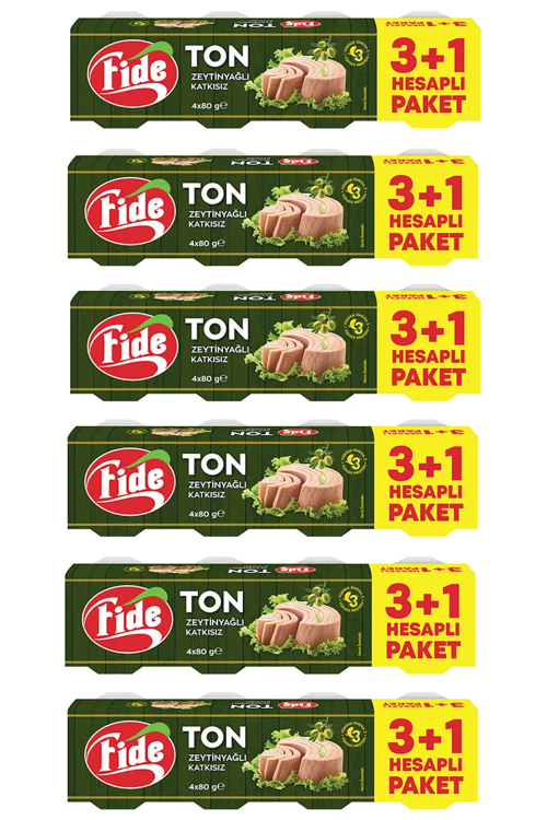 Zeytinyağlı Ton Balığı (4 X 80 gr) x 6 Paket