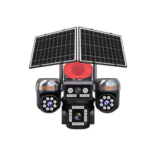 AV-S446 12MP 4 Kameralı PTZ 4G Sim Kartlı Solar Kamera