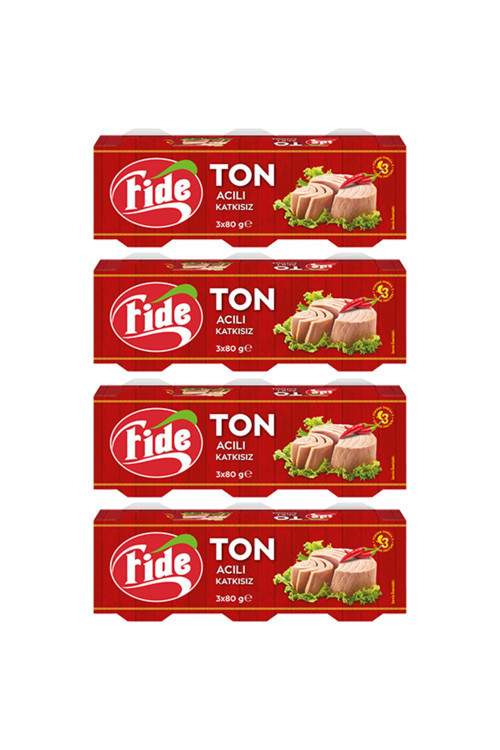 Acılı Ton Balığı (3 X 80 Gr) x 4 Paket