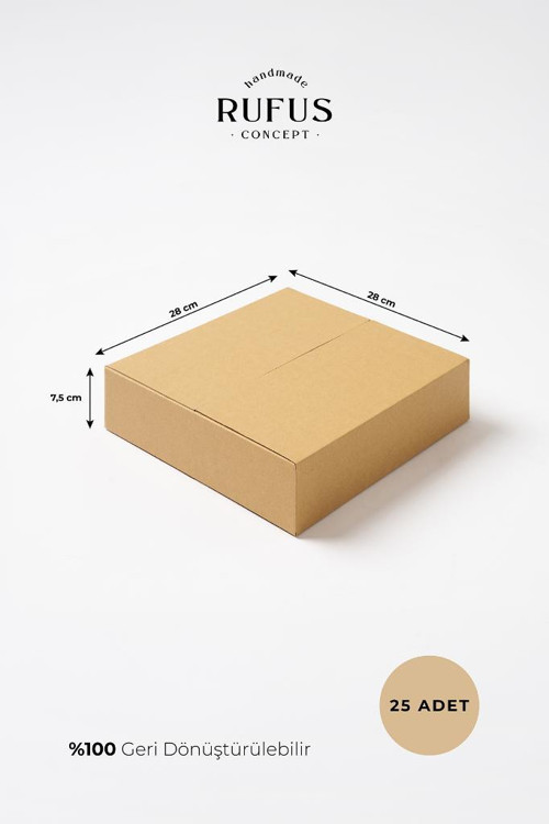 28x28x7,5cm Kraft Koli 25 Adet