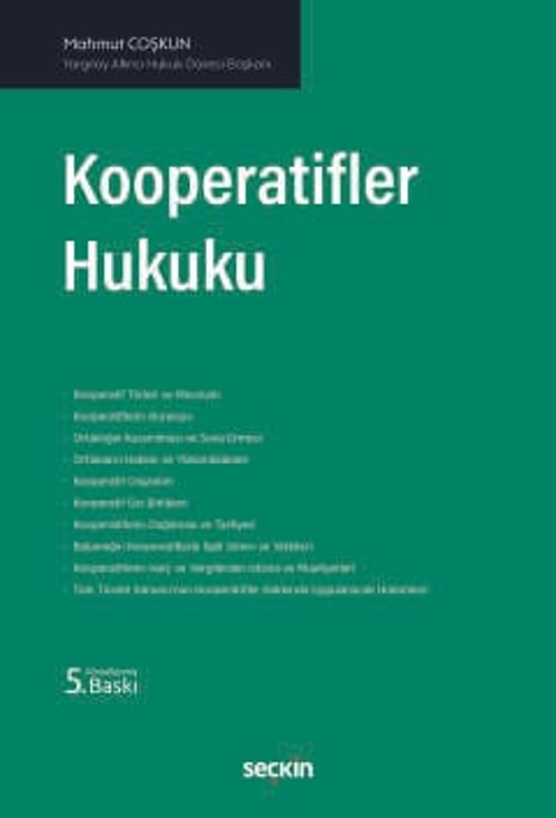 Kooperatifler Hukuku Mahmut Coşkun 5. Baskı, Nisan 2026