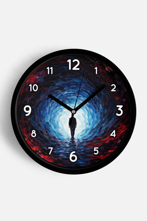 Yağlı Boya Tasarımlı Duvar Saati – Sanatsal, Soyut, Bohem Ve Manzara Temalı Modern Saat - 35Cm - Önü