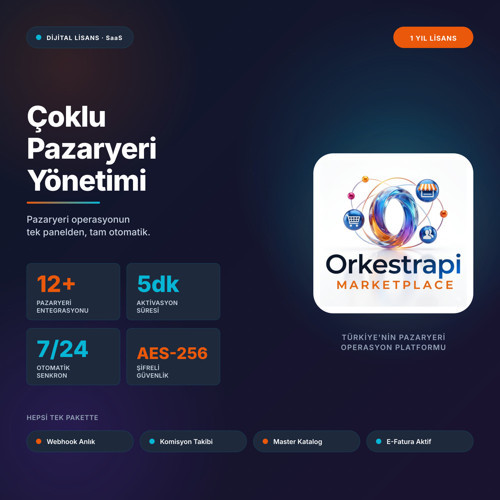 Marketplace Çoklu Pazaryeri Entegrasyon Yazılımı (1 Yıllık Lisans)
