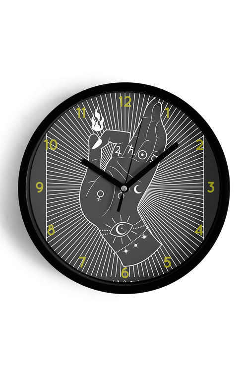 Tarot Destanı - Sihirbaz Modern Duvar Saati - 30Cm - Önü Camlı Siyah Kasa - Sessiz Mekanizma
