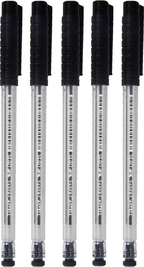 Faber-Castell 1440 Siyah Tükenmez Kalem 5'li Set
