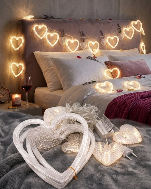 tekno Kalp Şeklinde LED Neon Işık Dekoratif Romantik Oda ve Duvar Lambası 2026