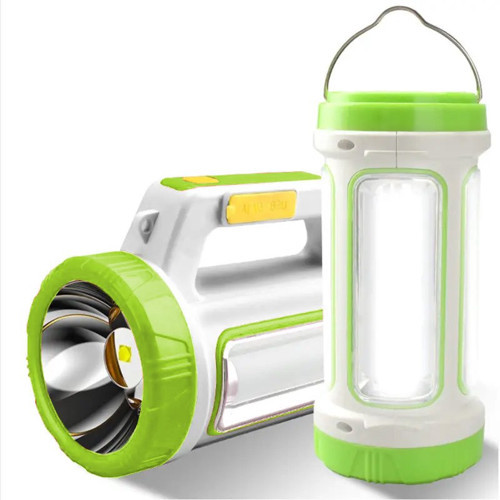 Solar&Şarjlı El Feneri JQ-6088 3 W (Projektör) Yeşil