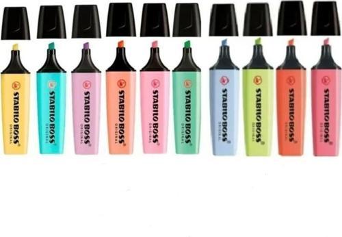 Boss Pastel Fosforlu Kalem 10 Renk ( 6 Renk + 4 Yeni Renk )
