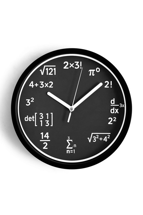 Matematik Dehası Tasarım Modern Duvar Saati - 30Cm - Önü Camlı Siyah Kasa - Sessiz Mekanizma