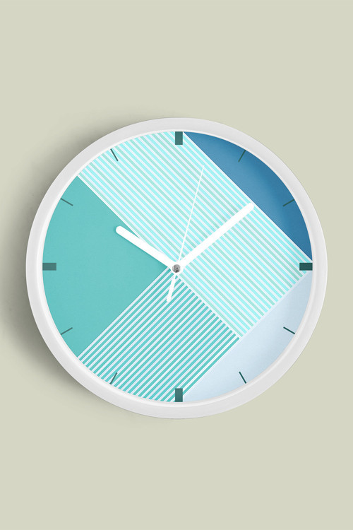 Soyut - Bohem - Geometrik Temalı Modern Duvar Saati - 30Cm - Önü Camlı Beyaz Kasa - Sessiz Mekanizma