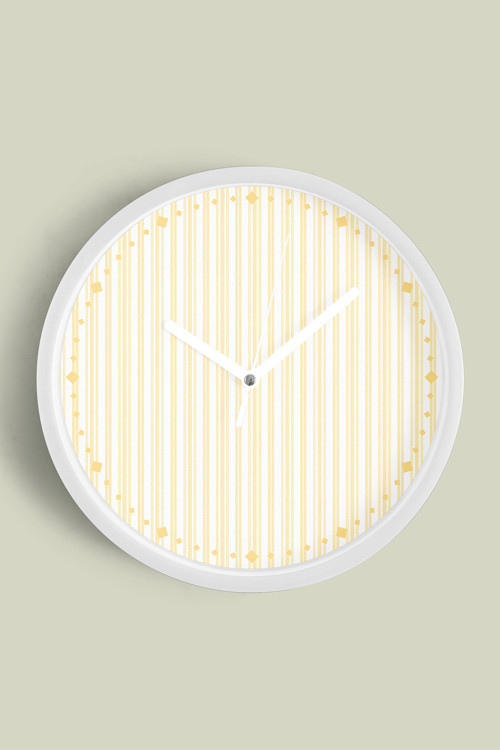 Renkli Çizgili Modern Tasarım Duvar Saati - 25Cm - Önü Camlı Beyaz Kasa - Sessiz Mekanizma