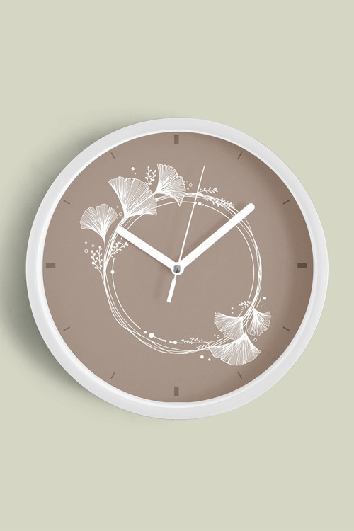 Minimal Çiçek Halkalı Modern Duvar Saati - 25Cm - Önü Camlı Beyaz Kasa - Sessiz Mekanizma