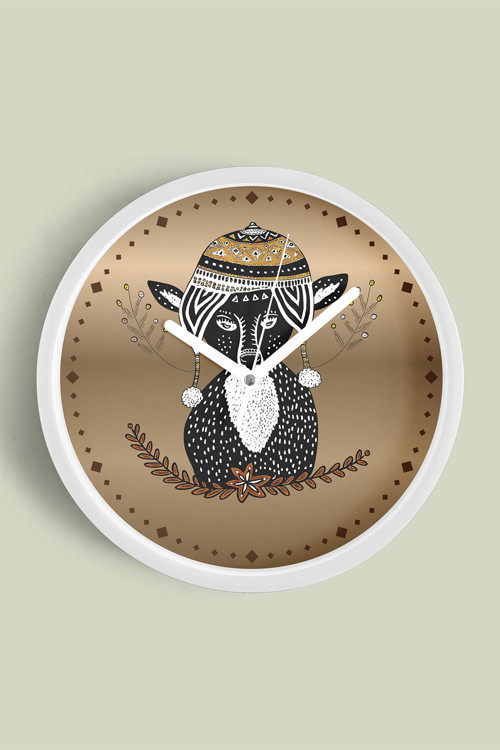 Bohem Kurt Modern Duvar Saati - 35Cm - Önü Camlı Beyaz Kasa - Sessiz Mekanizma