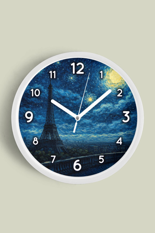 Yağlı Boya Tasarımlı Duvar Saati – Sanatsal, Soyut, Bohem Ve Manzara Temalı Modern Saat - 35Cm - Önü