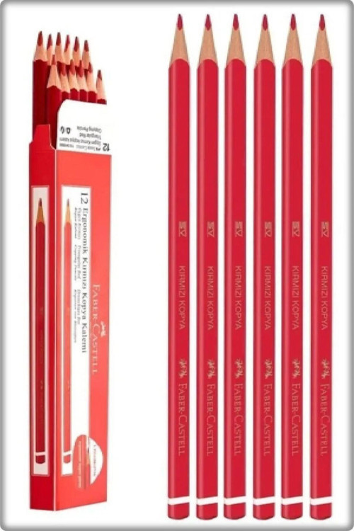 Faber Castell Kırmızı Kopya Kurşun Kalemi 12 Adet