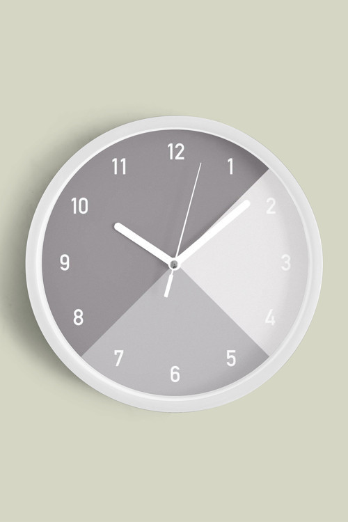 Soyut - Geometrik Temalı Modern Duvar Saati - 25Cm - Önü Camlı Beyaz Kasa - Sessiz Mekanizma
