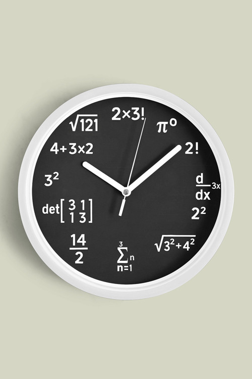 Matematik Dehası Tasarım Modern Duvar Saati - 25Cm - Önü Camlı Beyaz Kasa - Sessiz Mekanizma
