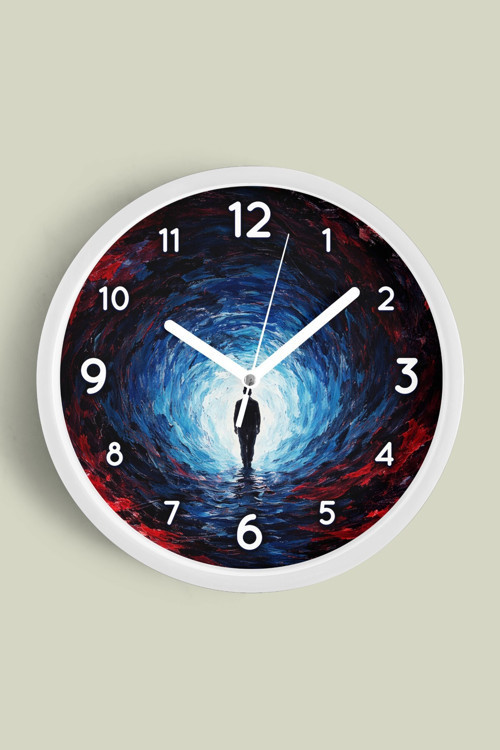 Yağlı Boya Tasarımlı Duvar Saati – Sanatsal, Soyut, Bohem Ve Manzara Temalı Modern Saat - 35Cm - Önü