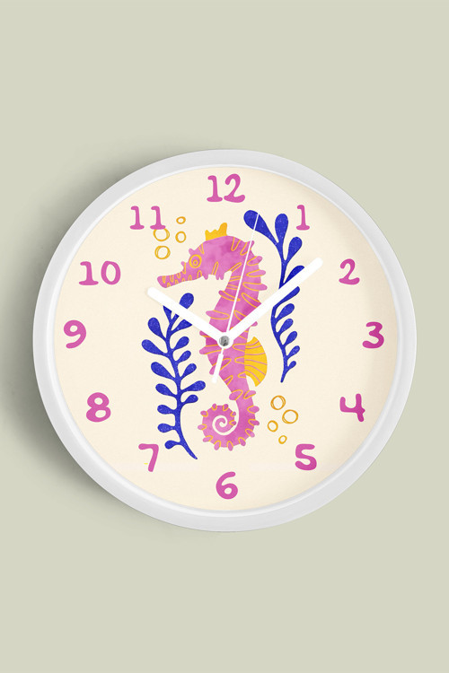 Denizatı Modern Duvar Saati - 30Cm - Önü Camlı Beyaz Kasa - Sessiz Mekanizma