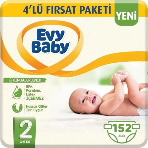 Bebek Bezi 2 Beden Mini 4'lü Fırsat Paketi 152 Adet (Yeni)