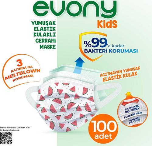Elastik Kulaklı Çocuk Kıds Maske 100 Adet