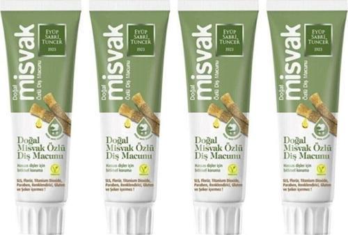 Sls, Florür, Titanyum, Paraben, Boya Ve Gluten Içermeyen Katkısız Ve Doğal Misvak Özlü Diş Macunu X4