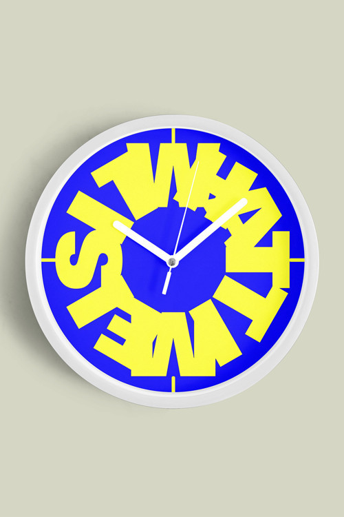 Modern Yazılı Tasarım - What Time Is It? Duvar Saati - 30Cm - Önü Camlı Beyaz Kasa