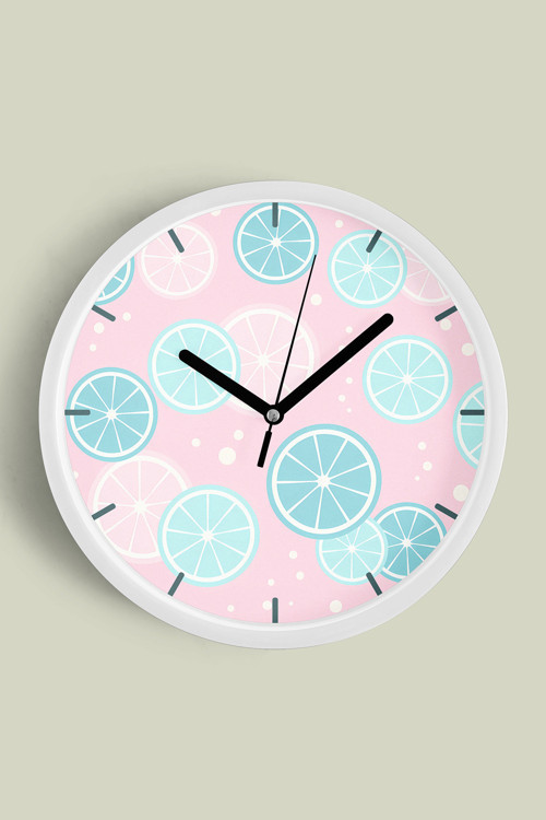 Lime Modern Tasarım Duvar Saati - 35Cm - Önü Camlı Beyaz Kasa - Sessiz Mekanizma