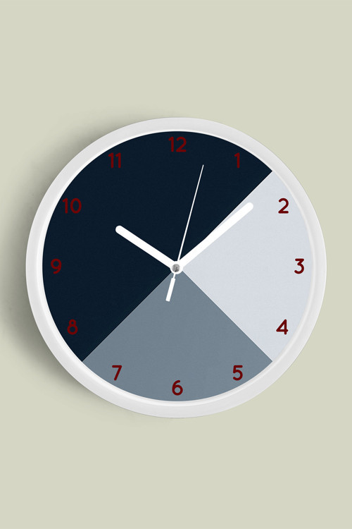 Soyut - Geometrik Temalı Modern Duvar Saati - 30Cm - Önü Camlı Beyaz Kasa - Sessiz Mekanizma