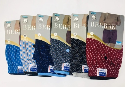 1054 ERKEK DESENLİ PAMUKLU BOXER 12 ADET