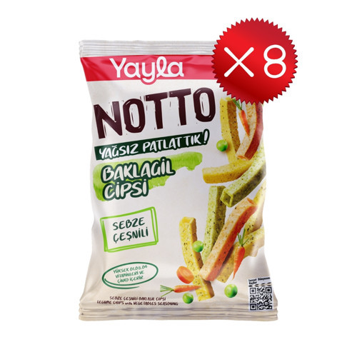 Notto Sebze Çeşnili Baklagil Cipsi 55 g x8